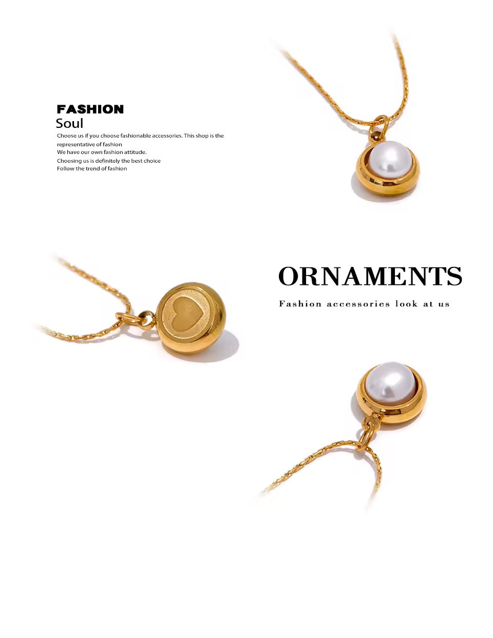 Pearls Round Chic Pendant Necklace