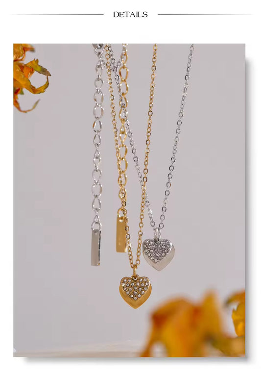 Double-Layer Heart Love Pendant Necklace