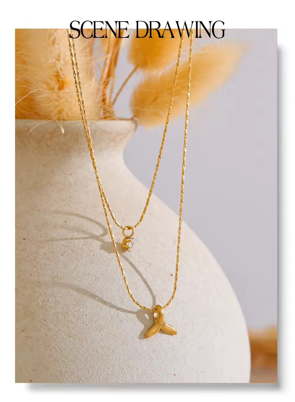 Aqua Double Layer Necklace