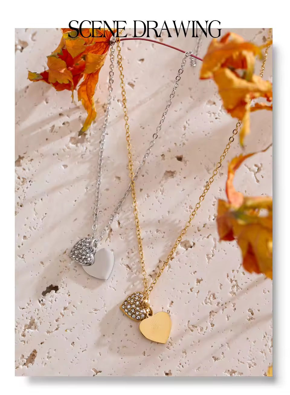 Double-Layer Heart Love Pendant Necklace