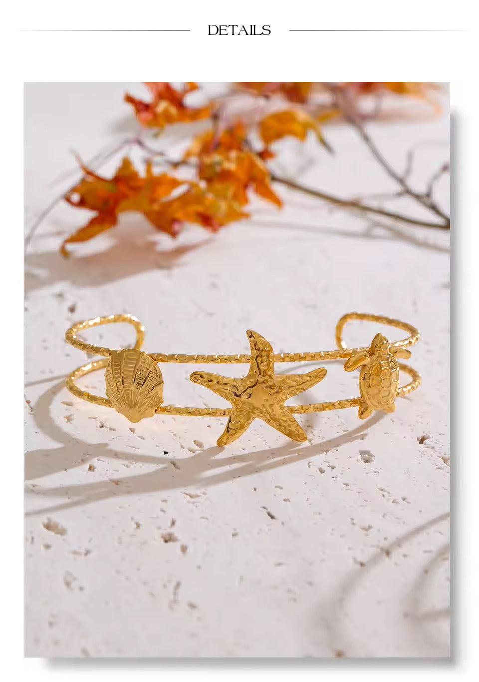 Starfish Shell Cuff Bracelet