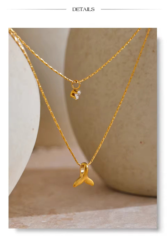 Aqua Double Layer Necklace