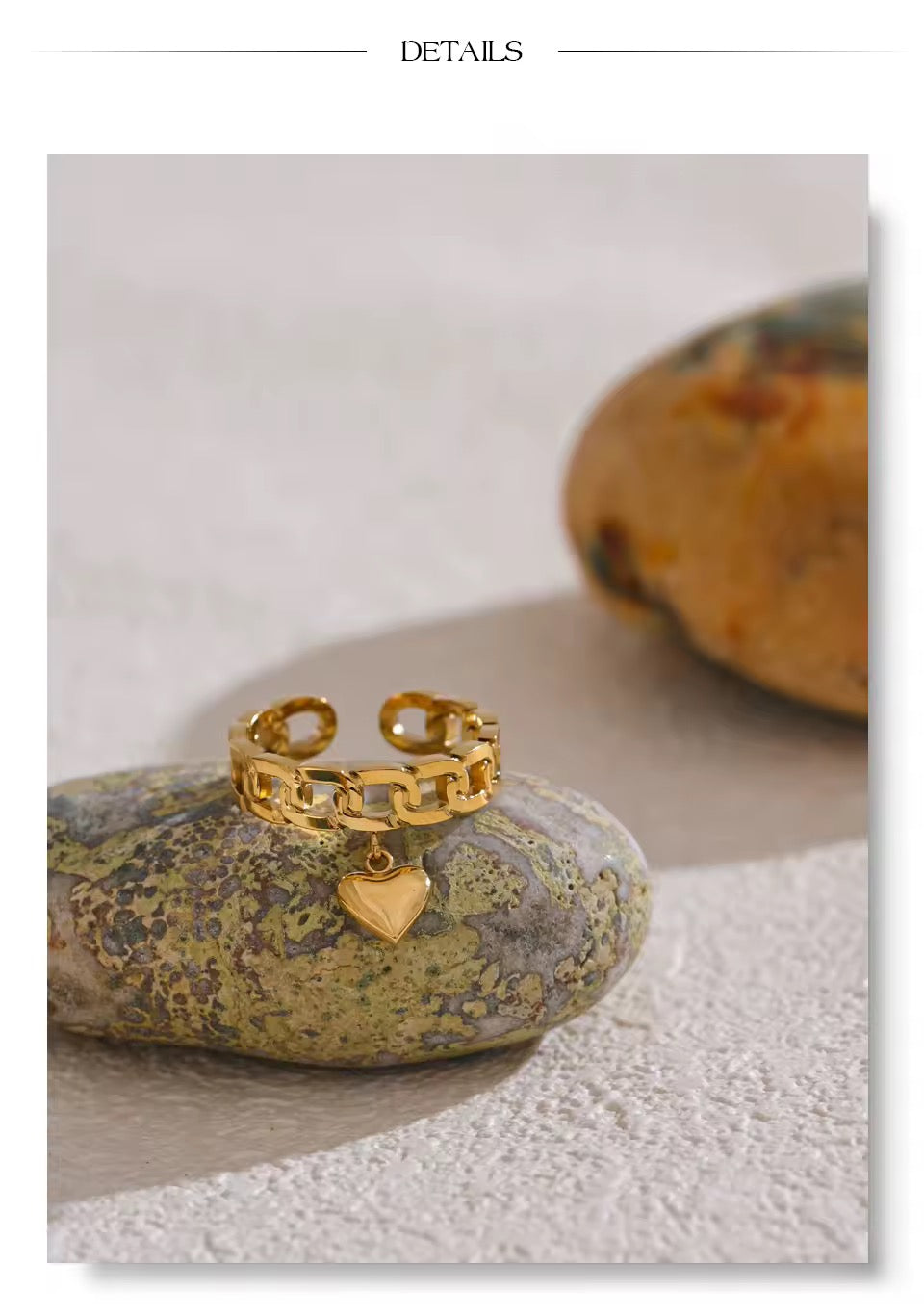 Heart Golden Adjustable Ring