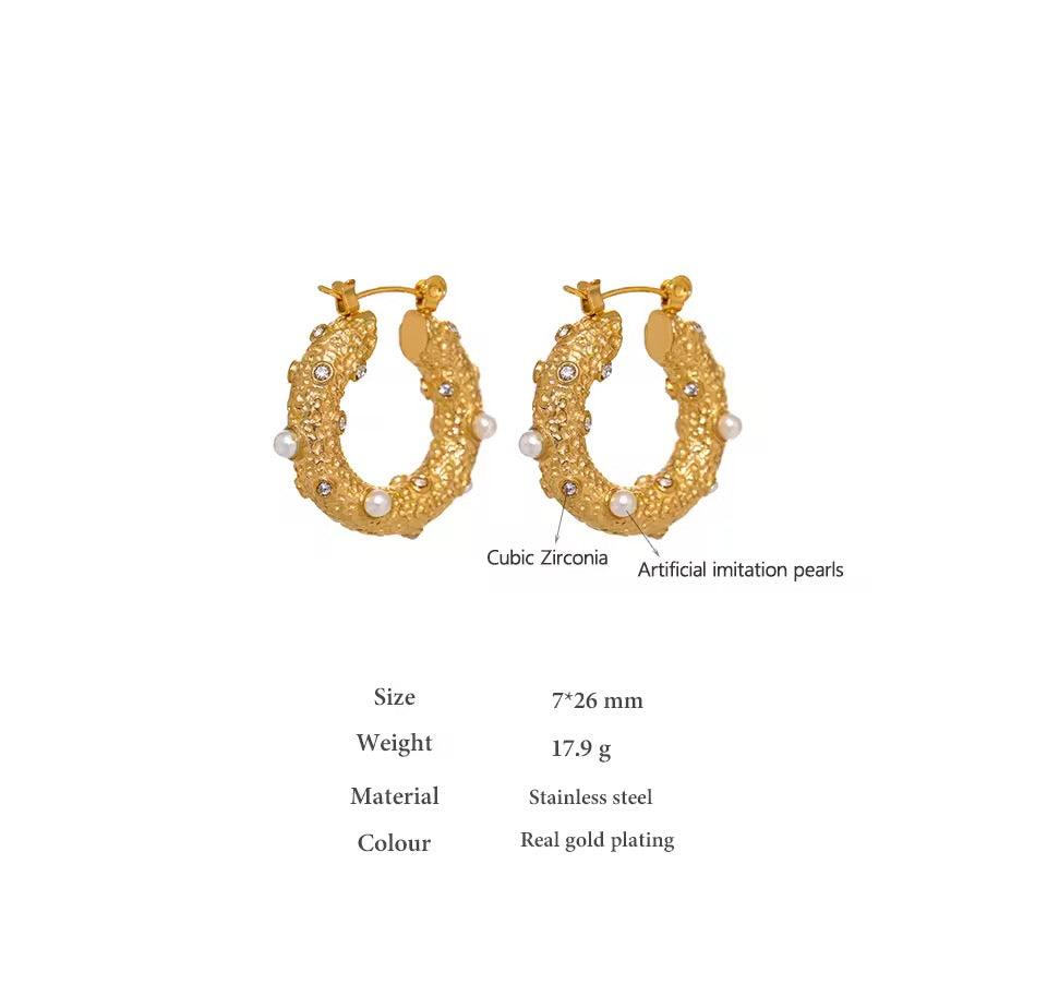 Golden Round Hoop Earrings