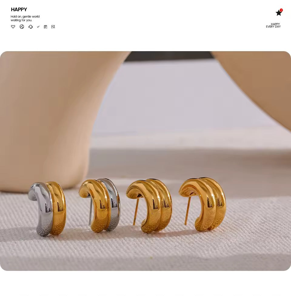 Thick Charm Stud Earrings