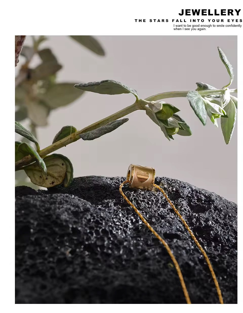 Heart Round Pendant Movable Chain