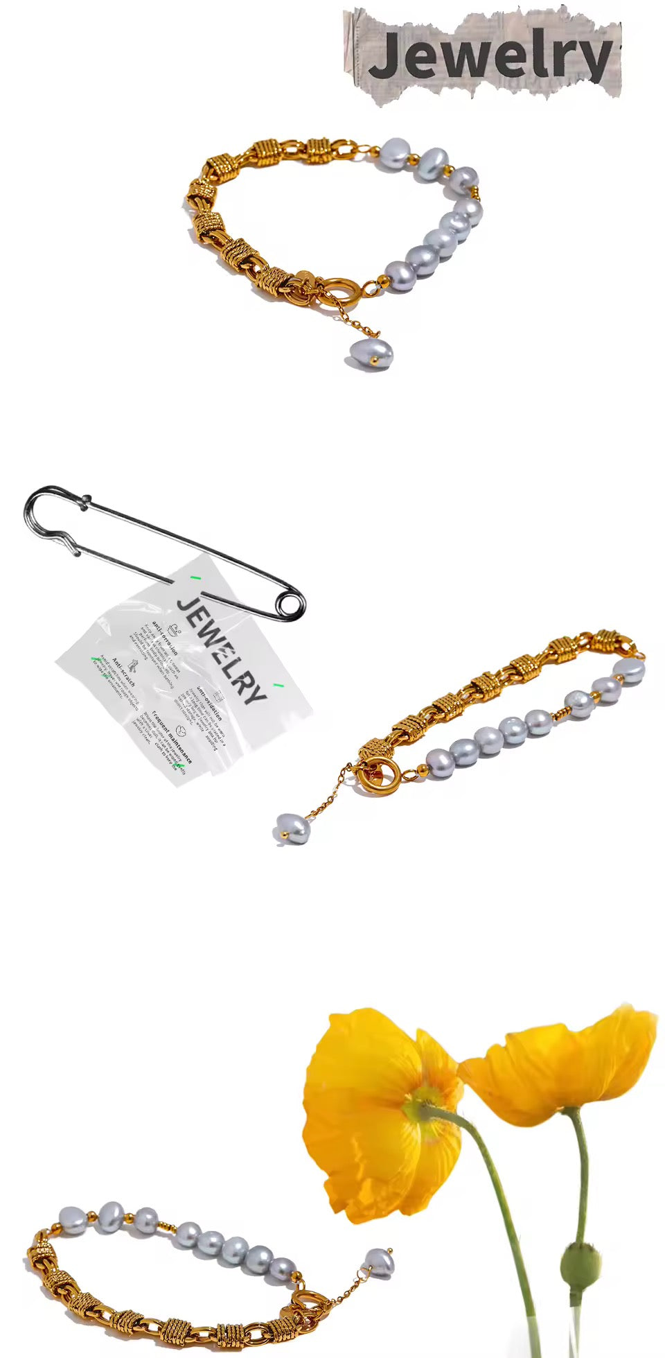 Natural Freshwater Pearl Grey Bracelet