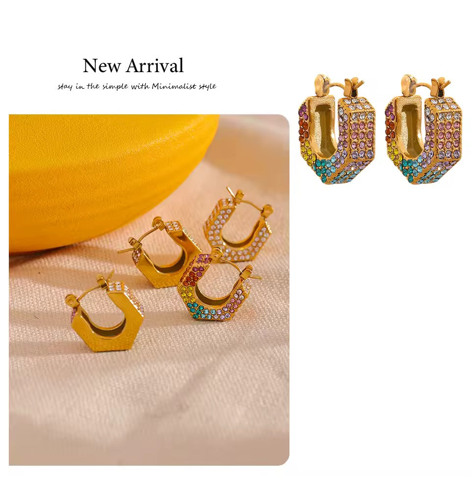 Shinny Hollow Hoop Earrings